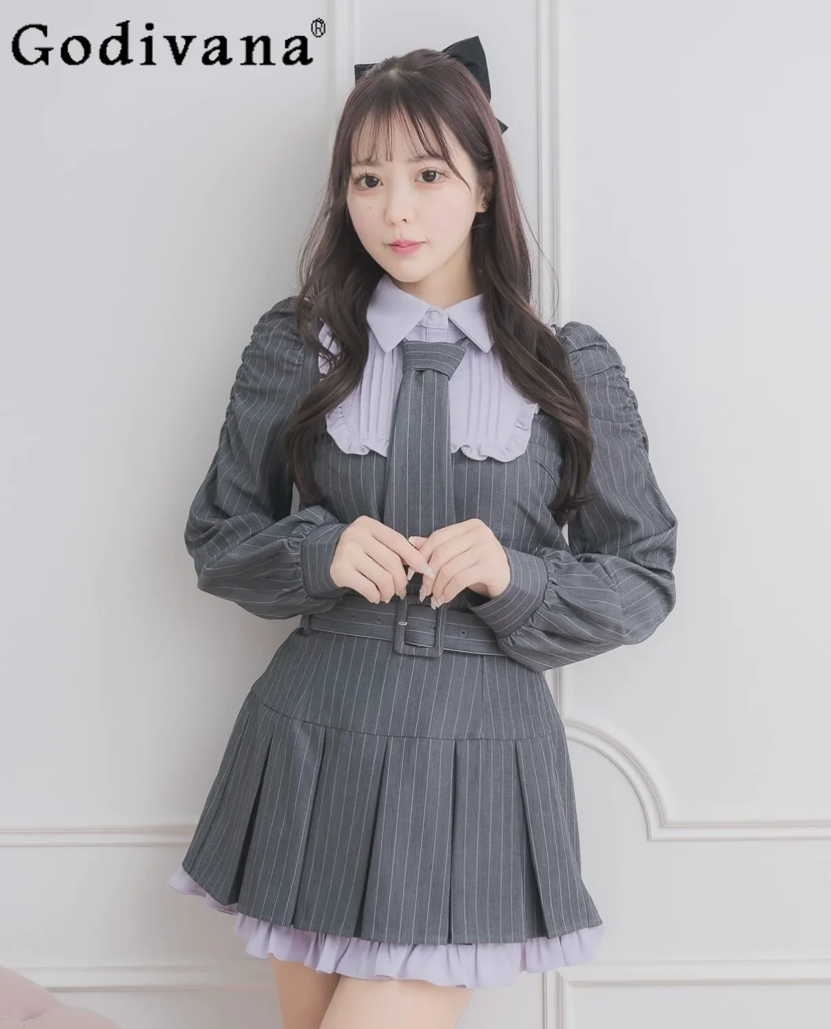 College Style Japanese Long Sleeve Landmine Striped Set Two-Piece Cute Daily Casual Commuting Versatile Short Shirt Jacket Skirt
College Style Japanese Long Sleeve Landmine Striped Set Two-Piece Cute Daily Casual Commuting Versatile Short Shirt Jacket Skirt