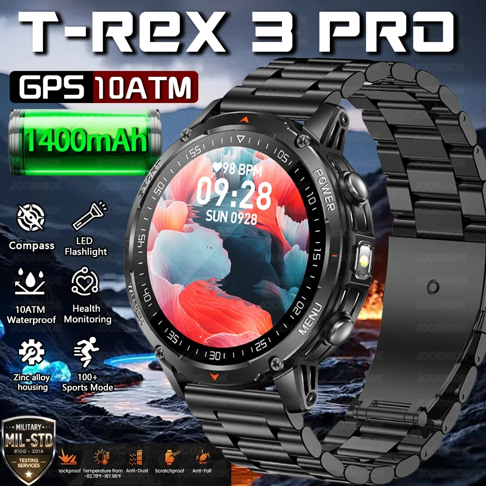 2026 New T-Rex 3 PRO Smart Watch Men 1400mAh Battery GPS Track LED Flashlight Bluetooth Call Military Outdoor Smartwatch Man
2026 New T-Rex 3 PRO Smart Watch Men 1400mAh Battery GPS Track LED Flashlight Bluetooth Call Military Outdoor Smartwatch Man