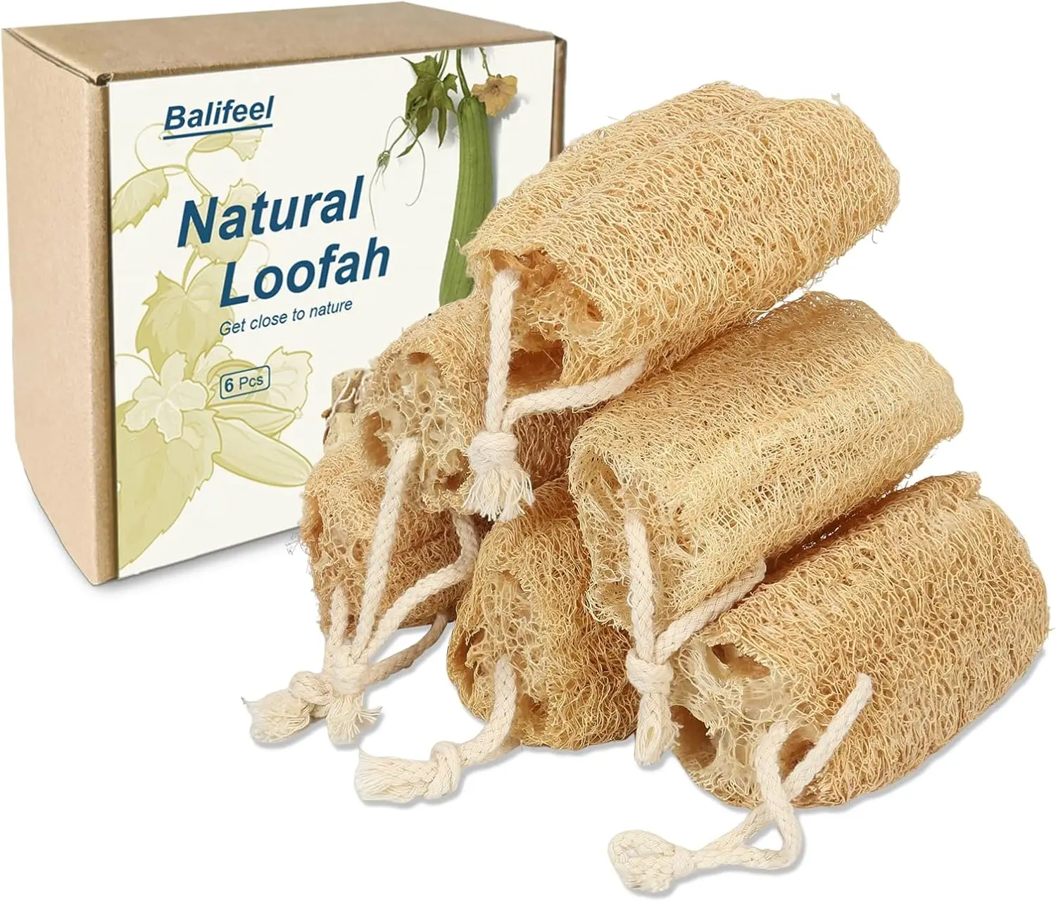 Natural Loofah Sponge Set 6 Pack, Exfoliating Body Scrubber for Shower, Bath Cleaning Skin Back and Face, Eco-Friendly
Natural Loofah Sponge Set 6 Pack, Exfoliating Body Scrubber for Shower, Bath Cleaning Skin Back and Face, Eco-Friendly
