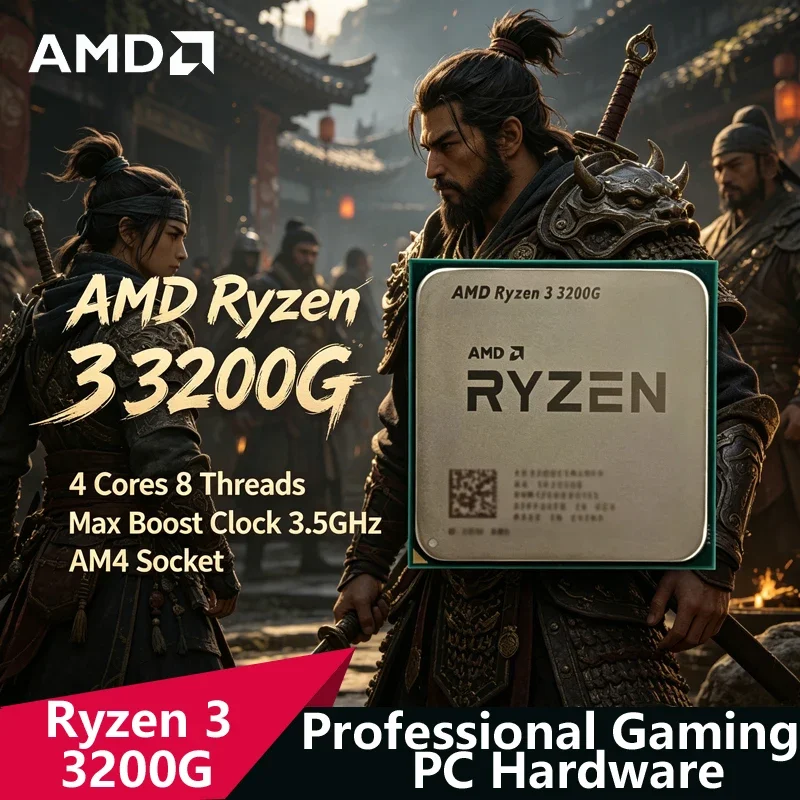 AMD Ryzen 3 3200G AM4 CPU|4C/4T,4.0GHz Boost,65W,Built-in Vega 8 Graphics,Tray Chip for Budget Gaming Desktop
AMD Ryzen 3 3200G AM4 CPU|4C/4T,4.0GHz Boost,65W,Built-in Vega 8 Graphics,Tray Chip for Budget Gaming Desktop