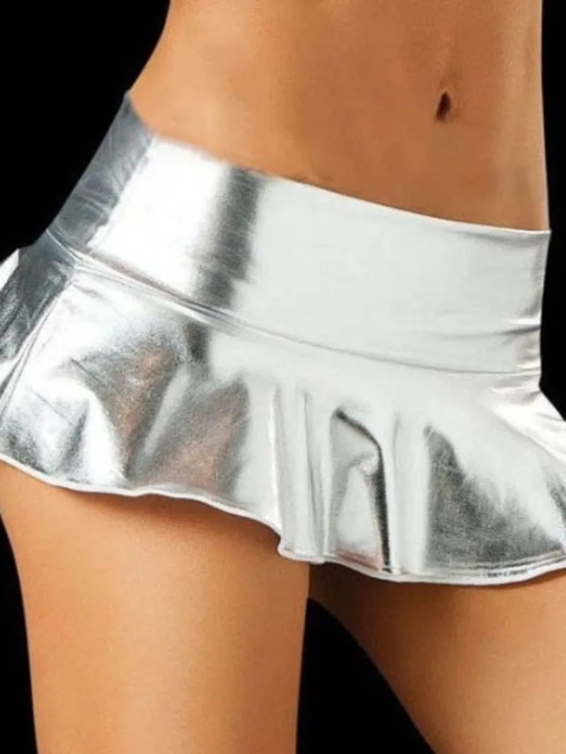 Sexy Shine Short Mini Skirts Casual For Women Trendy High Waisted Leather Pleated Solid Ruffle Skirt For Nightclub Elegant AJZR
Sexy Shine Short Mini Skirts Casual For Women Trendy High Waisted Leather Pleated Solid Ruffle Skirt For Nightclub Elegant AJZR