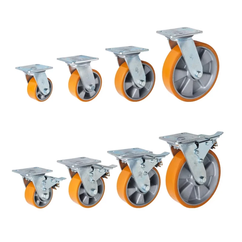 1 Pcs 5 Inch Heavy-Duty Swivel Caster with Brake Polyurethane Wheel for Heavy-Duty Carts Dollies And Trailers
1 Pcs 5 Inch Heavy-Duty Swivel Caster with Brake Polyurethane Wheel for Heavy-Duty Carts Dollies And Trailers