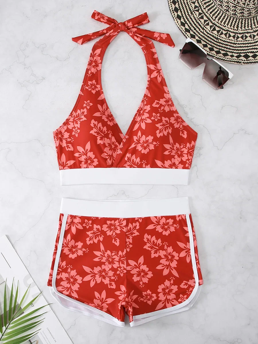 Print Shorts Bikinis Sets Two-piece Swimsuit Women 2024 Swimwear High Waist Bikini Swimming for Bathing Suits Halter Beach Wear
Print Shorts Bikinis Sets Two-piece Swimsuit Women 2024 Swimwear High Waist Bikini Swimming for Bathing Suits Halter Beach Wear