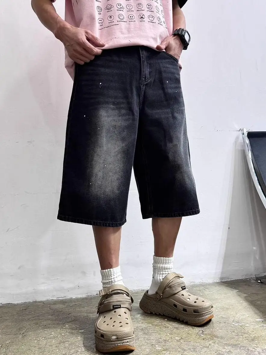 Summer Loose Fit Straight Leg Men's Denim Shorts Casual Wear Breathable Polyester Fiber mid Waist Zipper Closure Pure Color
Summer Loose Fit Straight Leg Men's Denim Shorts Casual Wear Breathable Polyester Fiber mid Waist Zipper Closure Pure Color