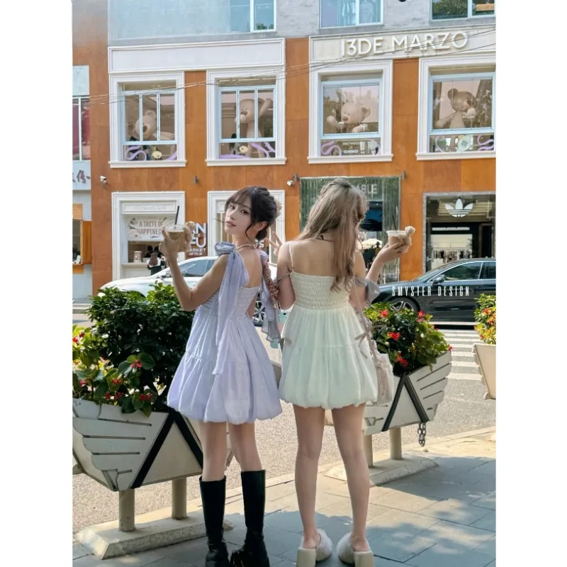 Fashion Summer Japanese Style Original Tie Strap Short Dress Women Off-Shoulder Bowknot Tie Sweet Cute Simple Sling Dresses
Fashion Summer Japanese Style Original Tie Strap Short Dress Women Off-Shoulder Bowknot Tie Sweet Cute Simple Sling Dresses
