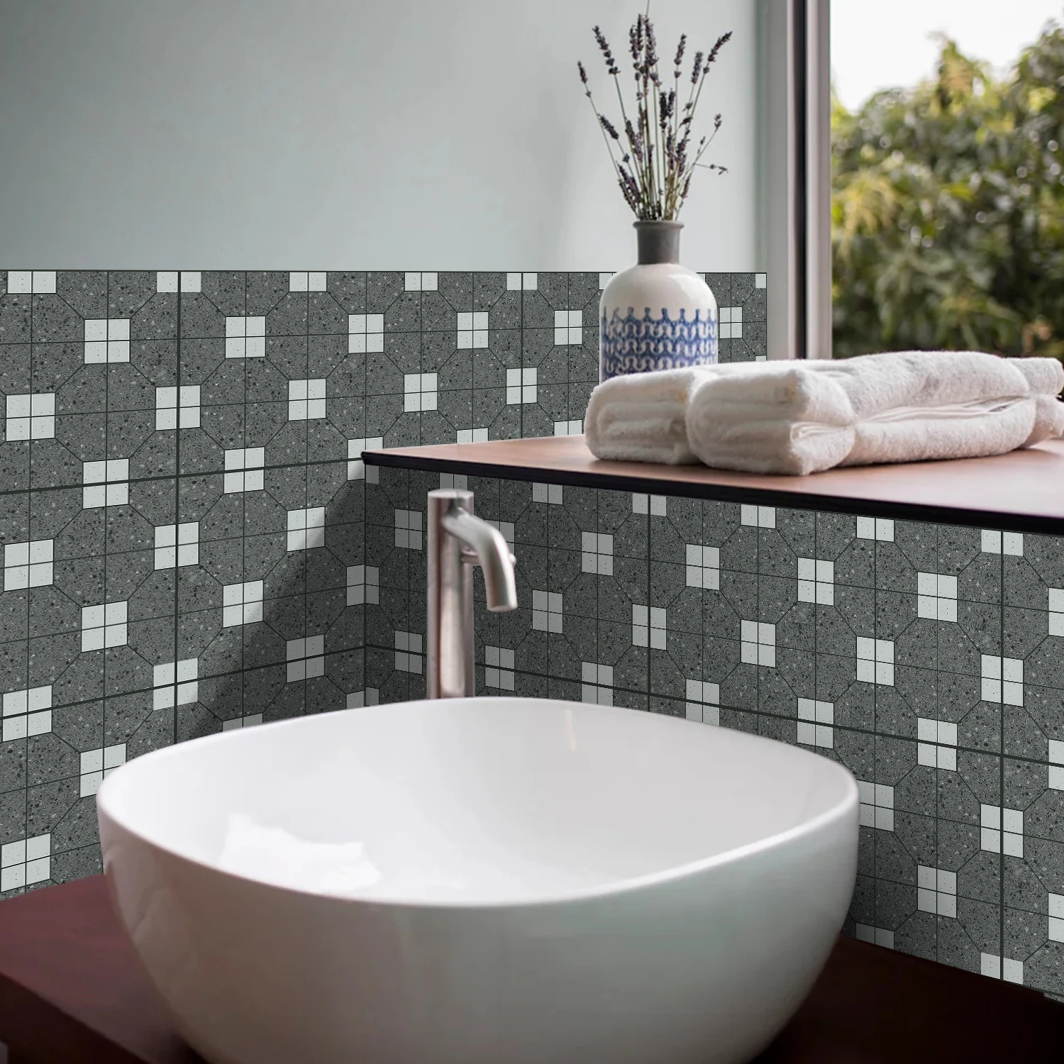 Peel and Stick Floor Tiles, Self-Adhesive Waterproof Vinyl Tile Stickers for Kitchen Bathroom Living Room DIY Decor
Peel and Stick Floor Tiles, Self-Adhesive Waterproof Vinyl Tile Stickers for Kitchen Bathroom Living Room DIY Decor