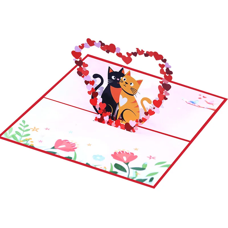 10pcs Hollow Heart Cat Handmade Kirigami Origami 3D Pop UP Greeting Cards Invitation Postcard For Birthday Wedding Party Gift
10pcs Hollow Heart Cat Handmade Kirigami Origami 3D Pop UP Greeting Cards Invitation Postcard For Birthday Wedding Party Gift