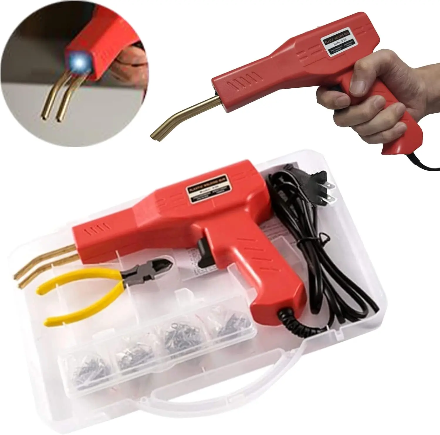 Plastic Welding Machine 50W Car Bumper Repair Tool Kit with 4 Staple Types and Knife
Plastic Welding Machine 50W Car Bumper Repair Tool Kit with 4 Staple Types and Knife