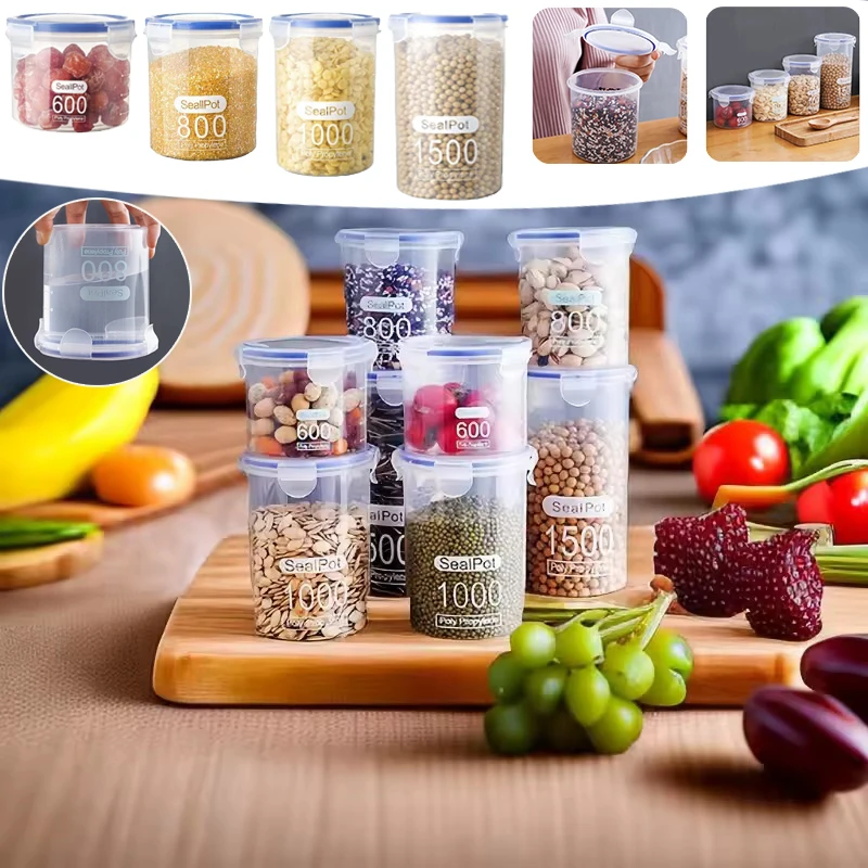 Sealed Kitchen Food Storage Canisters Transparent Large Capacity Grain Fresh Preservation Box Moisture-proof Storage Boxseal pot
Sealed Kitchen Food Storage Canisters Transparent Large Capacity Grain Fresh Preservation Box Moisture-proof Storage Boxseal pot