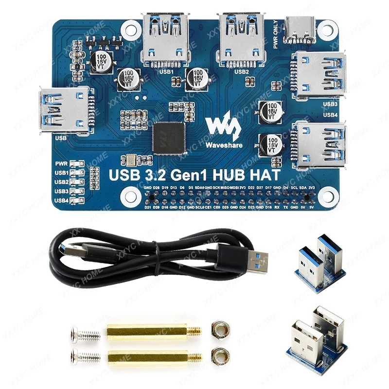 Waveshare USB 3.2 Gen1 HUB HAT Pi 4B 3B+ 3B 2B Zero W WH,4-Channel USB 3.0 Expansion Port, Driver-Free Plug&Play
Waveshare USB 3.2 Gen1 HUB HAT Pi 4B 3B+ 3B 2B Zero W WH,4-Channel USB 3.0 Expansion Port, Driver-Free Plug&Play