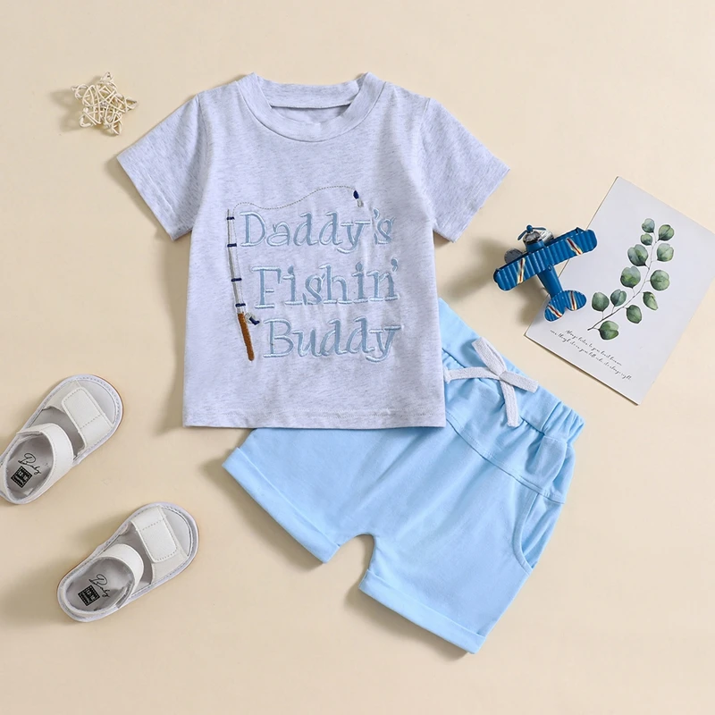 Kids Boys Clothes Shorts Set Short Sleeve Embroidery Letters T-shirt with Elastic Waist Shorts Toddler Set Summer Outfit
Kids Boys Clothes Shorts Set Short Sleeve Embroidery Letters T-shirt with Elastic Waist Shorts Toddler Set Summer Outfit