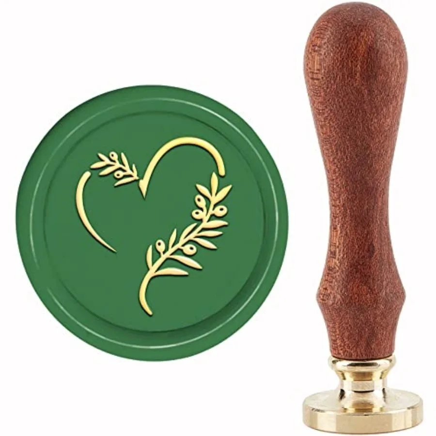 Olive Leaf Heart Wax Seal Stamp 30mm - Retro Vintage Removable Brass Head With Wood Handle for Wedding Invitations Packing
Olive Leaf Heart Wax Seal Stamp 30mm - Retro Vintage Removable Brass Head With Wood Handle for Wedding Invitations Packing