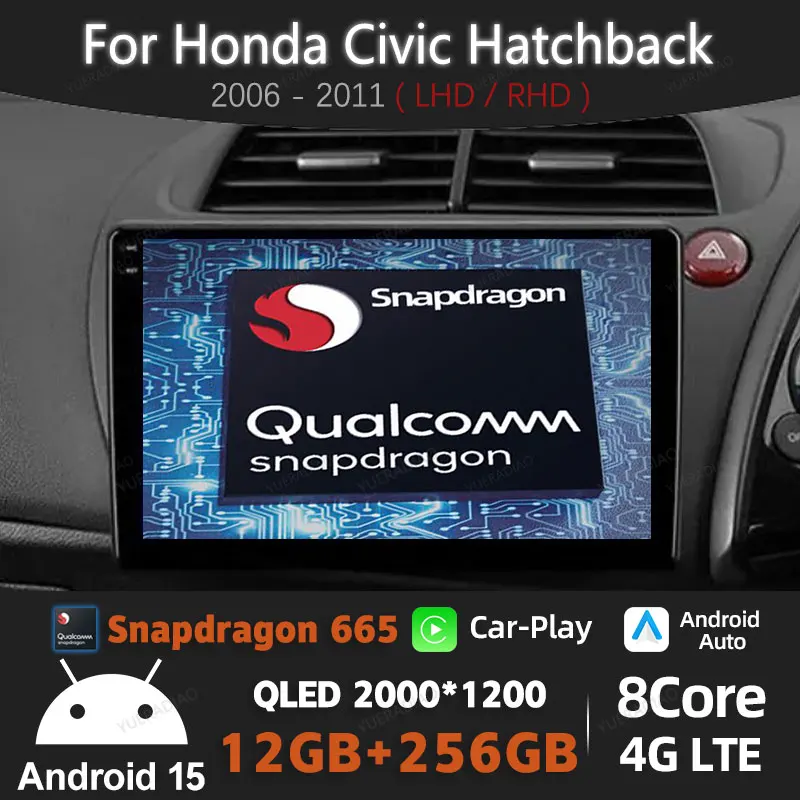 Автомобильный радиоприемник Android 15 для Honda Civic Hatchback 2006-2011 GPS NAVI Мультимедийный стерео видеоплеер BT 4G LTE 5G WIFI 2DIN QLED
Автомобильный радиоприемник Android 15 для Honda Civic Hatchback 2006-2011 GPS NAVI Мультимедийный стерео видеоплеер BT 4G LTE 5G WIFI 2DIN QLED