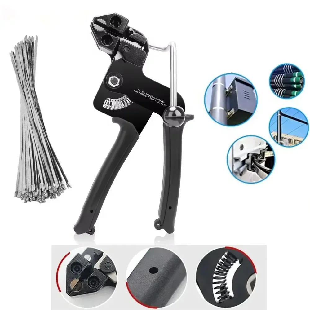 Stainless Steel Cable Tie Plier Reusable Metal Hose Tie Hand Tool Cable Ties Set Fasten and Release The Pipe 100PCS 4.6-12mm
Stainless Steel Cable Tie Plier Reusable Metal Hose Tie Hand Tool Cable Ties Set Fasten and Release The Pipe 100PCS 4.6-12mm