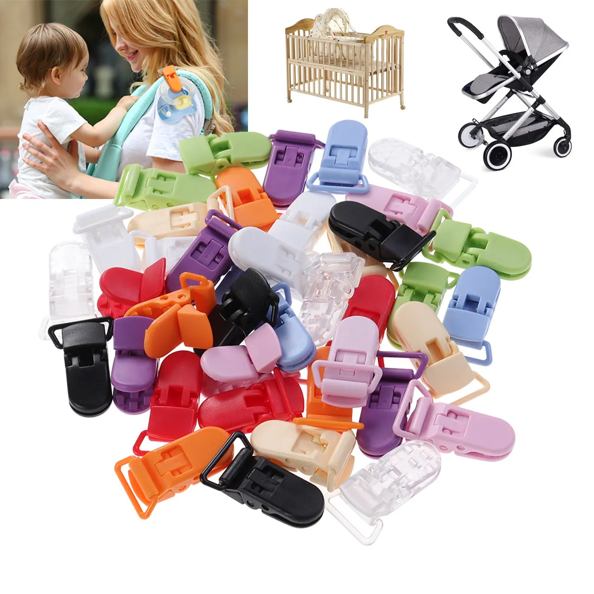 40Pcs Baby Pacifier Plastic Strong Teething Grip Non-Snag Fabric Protection for Bib Badge Strap Holder Milk
40Pcs Baby Pacifier Plastic Strong Teething Grip Non-Snag Fabric Protection for Bib Badge Strap Holder Milk