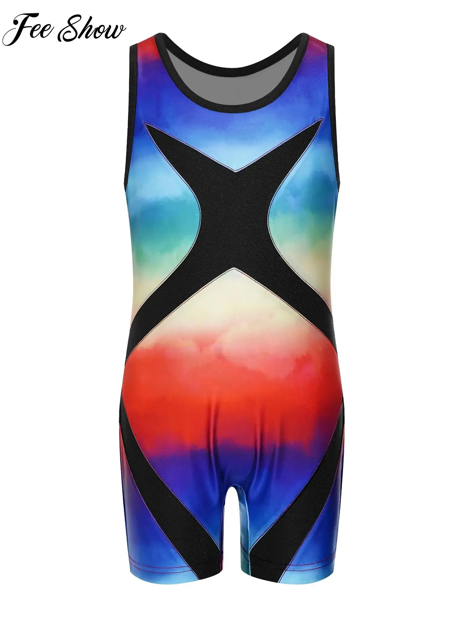 Kids Wrestling Singlet Sleeveless Color Block Patchwork Print Thigh Length Compression Breathable Quick Dry for Sports Match
Kids Wrestling Singlet Sleeveless Color Block Patchwork Print Thigh Length Compression Breathable Quick Dry for Sports Match