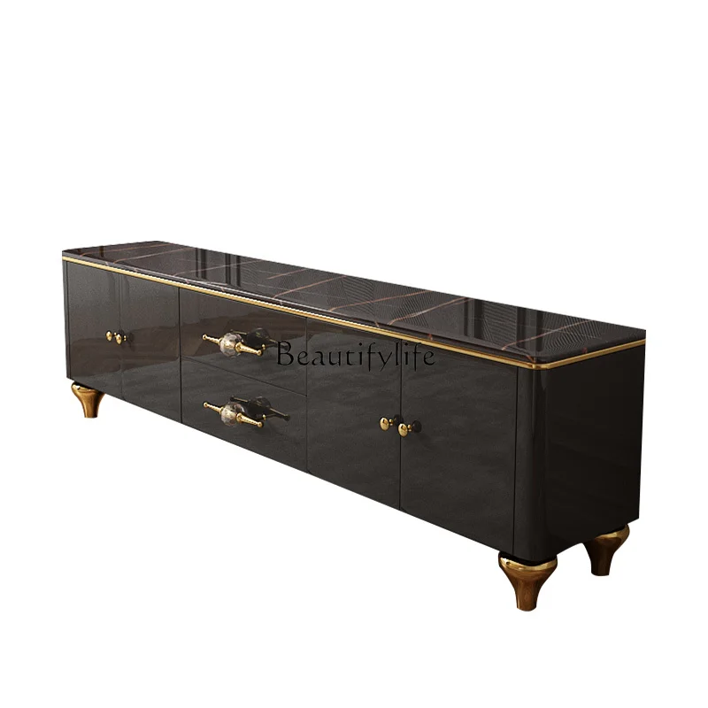 Postmodern light luxury marble TV cabinet coffee table combination European style
Postmodern light luxury marble TV cabinet coffee table combination European style