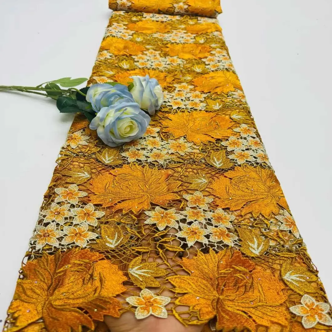 Cheap New African Bicolor Guipure Cord Lace Fabric High Quality Nigerian Water Soluble Lace Fabrics 5 Yards For Women Wedding
Cheap New African Bicolor Guipure Cord Lace Fabric High Quality Nigerian Water Soluble Lace Fabrics 5 Yards For Women Wedding
