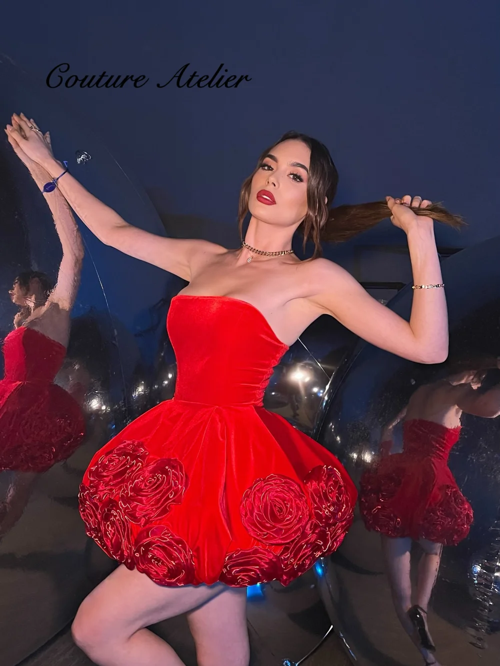Fire Red Flowers Ball Gown MIni Mermaid Prom Dresses Saudi Arabia Cute Beading Evening Dress Sweetheart فساتين ا Customized
Fire Red Flowers Ball Gown MIni Mermaid Prom Dresses Saudi Arabia Cute Beading Evening Dress Sweetheart فساتين ا Customized
