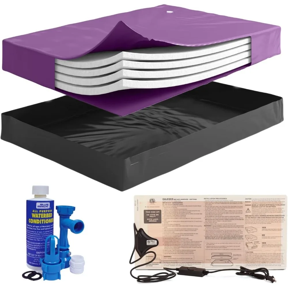 Queen Size 90% Waveless Hardside Waterbed Mattress Bundle with Four Wave Reducing Fiber Layers, 325W Heater, Liner, F
Queen Size 90% Waveless Hardside Waterbed Mattress Bundle with Four Wave Reducing Fiber Layers, 325W Heater, Liner, F
