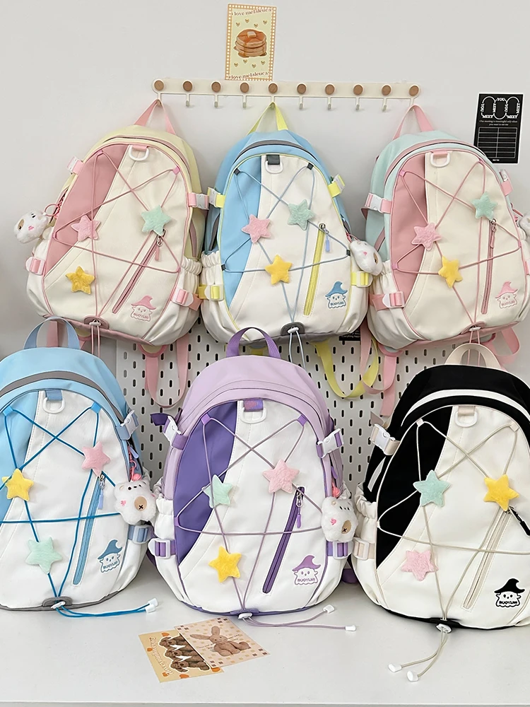 High Capacity Schoolmochila Travel Bag Contrast All Match Backpack Star Zipper Sac Femme Preppy Style Drawstring Bags for Woman
High Capacity Schoolmochila Travel Bag Contrast All Match Backpack Star Zipper Sac Femme Preppy Style Drawstring Bags for Woman