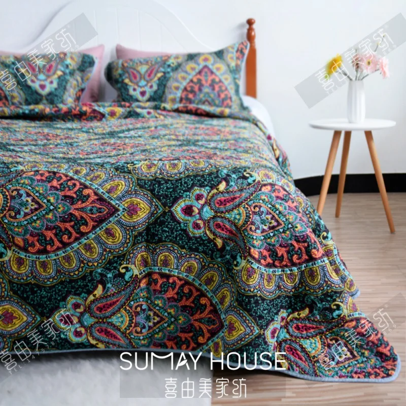 Printed Cotton Quilt Set Queen Size, 3-Piece Bedspread with 2 PIllow Case, Lightweight Breathable Quilted Bed Cover Blanket
Printed Cotton Quilt Set Queen Size, 3-Piece Bedspread with 2 PIllow Case, Lightweight Breathable Quilted Bed Cover Blanket