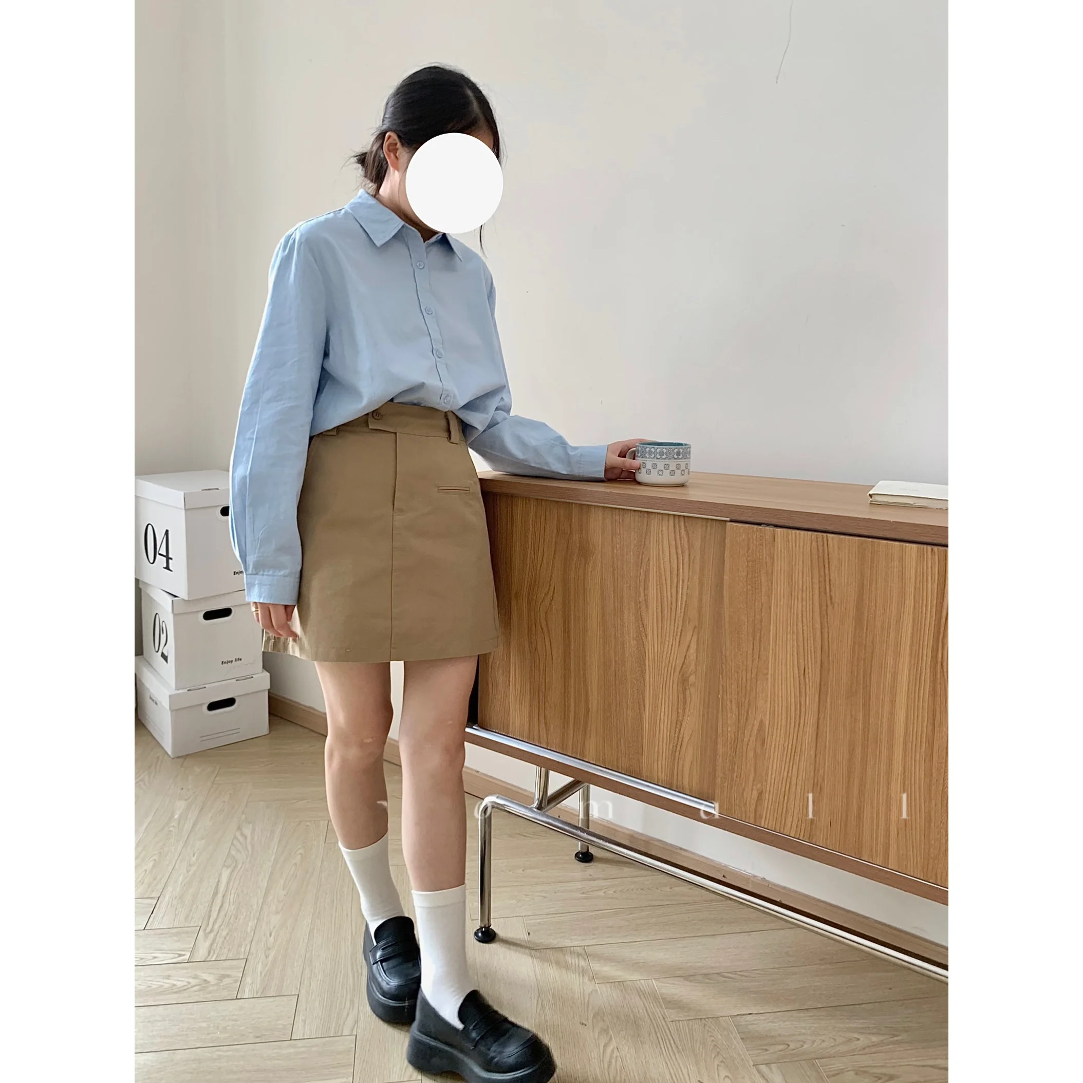 Sosomall Baby Blue Long Sleeve Women's Shirt Basic Loose Fit Commute Simple Style Top Quality Cotton Polyester Blend
Sosomall Baby Blue Long Sleeve Women's Shirt Basic Loose Fit Commute Simple Style Top Quality Cotton Polyester Blend