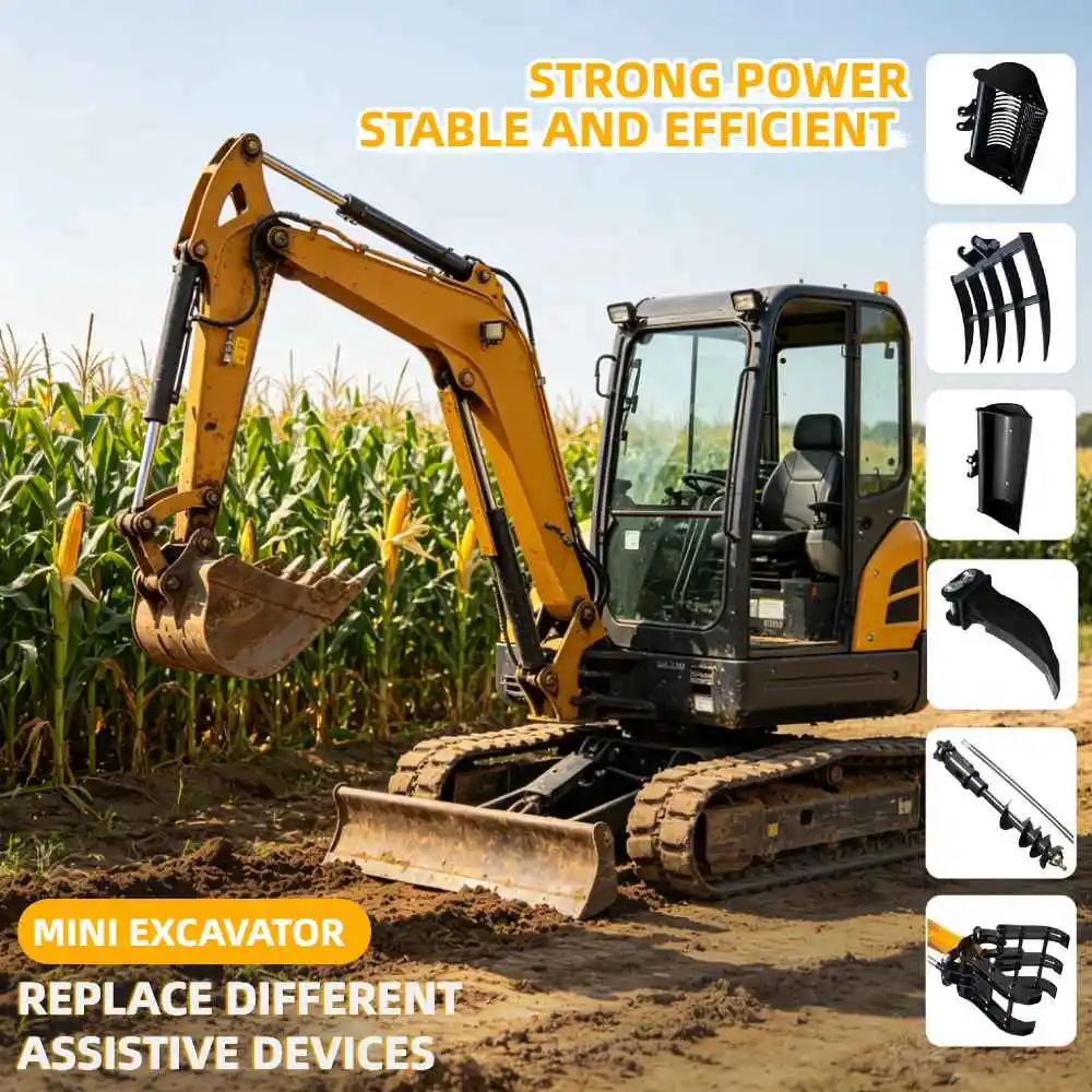 Mini Excavator 1.0Ton/1.8Ton Kubota Engine Diesel Excavator Hydraulic Machine Adjustable Trenching Crop Farming Equipment
Mini Excavator 1.0Ton/1.8Ton Kubota Engine Diesel Excavator Hydraulic Machine Adjustable Trenching Crop Farming Equipment