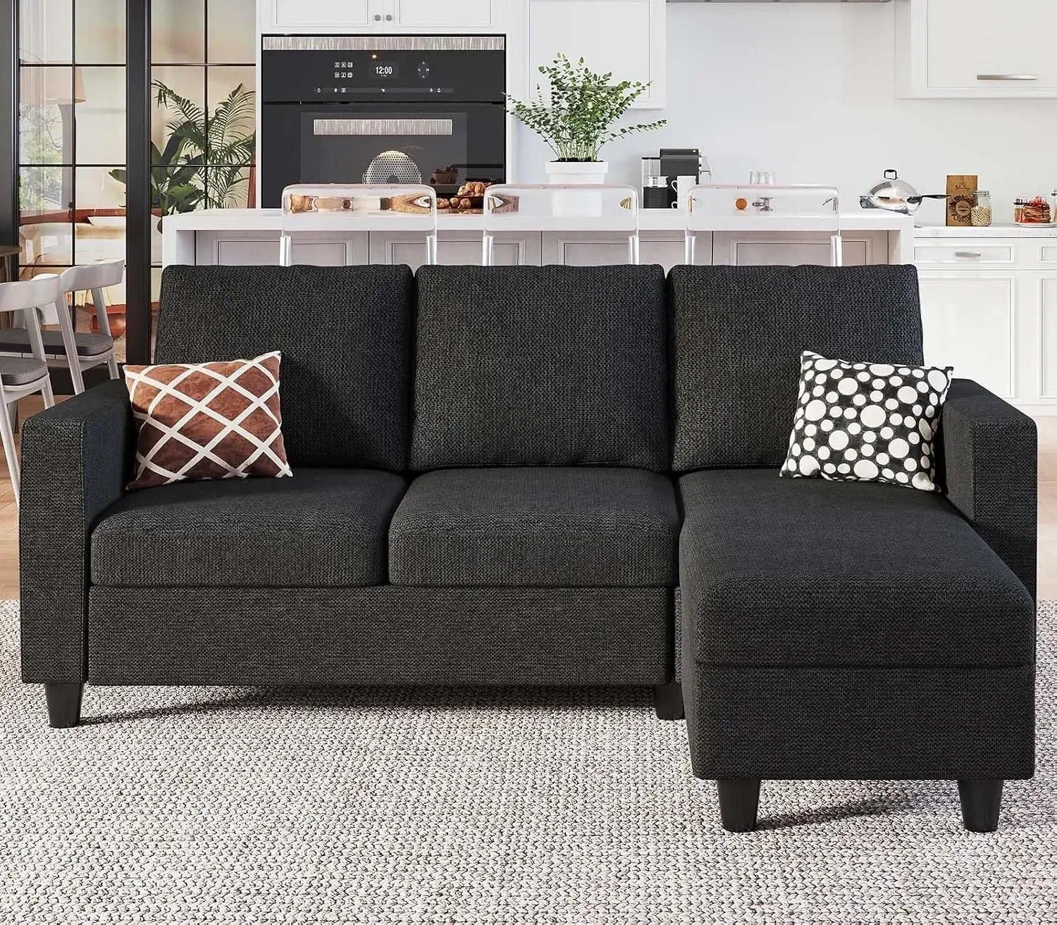L Shaped Couch, Convertible Sectional Sofa with Linen Fabric,Modern Couch with Reversible Chaise for Living Room and Small Space
L Shaped Couch, Convertible Sectional Sofa with Linen Fabric,Modern Couch with Reversible Chaise for Living Room and Small Space