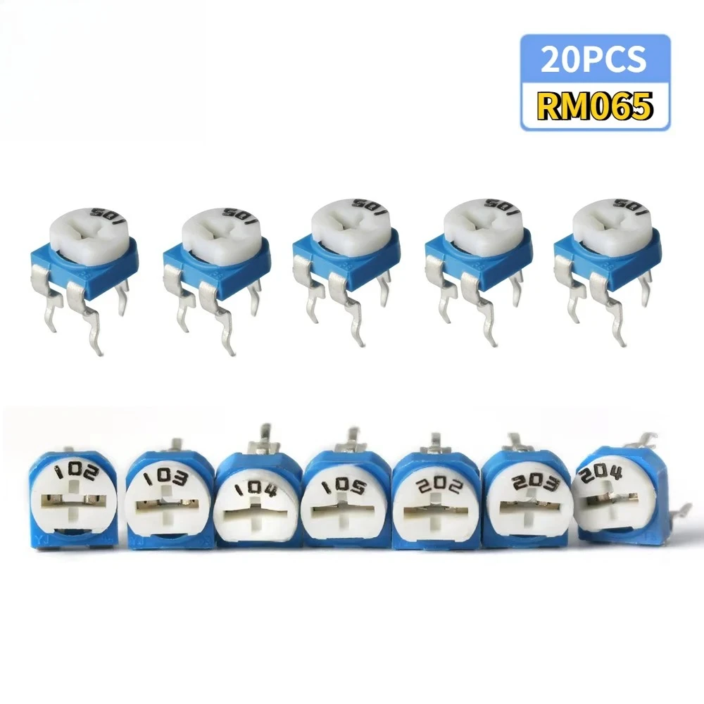 20pcs RM065 Trimmer Potentiometer 1K 2K 5K 10K 20K 50K 100K 200K 500K 100R 200R 500R 1M RM-065 Variable Resistor
20pcs RM065 Trimmer Potentiometer 1K 2K 5K 10K 20K 50K 100K 200K 500K 100R 200R 500R 1M RM-065 Variable Resistor