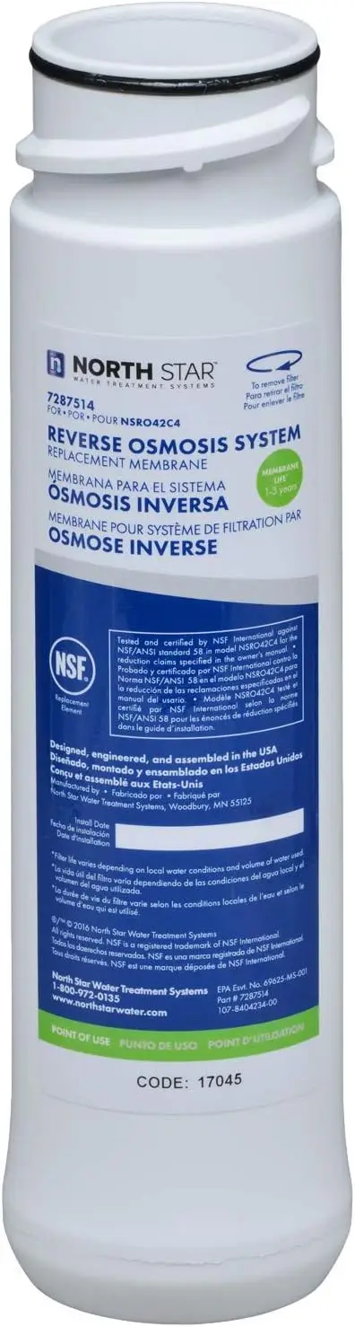 Replacement Membrane Cartridges for Reverse Osmosis Water Filtration System, High Purity
Replacement Membrane Cartridges for Reverse Osmosis Water Filtration System, High Purity