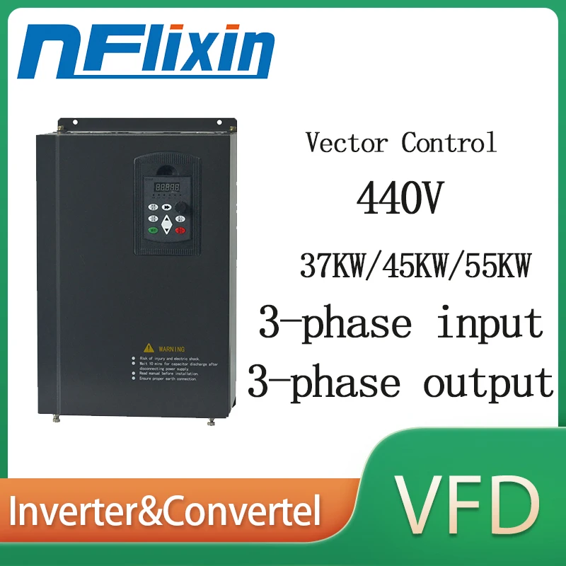 NFlixin VFD 37 кВт/45 кВт/55 кВт 440 В преобразователь привода с переменной частотой 3 фазы регулятор скорости двигателя
NFlixin VFD 37 кВт/45 кВт/55 кВт 440 В преобразователь привода с переменной частотой 3 фазы регулятор скорости двигателя