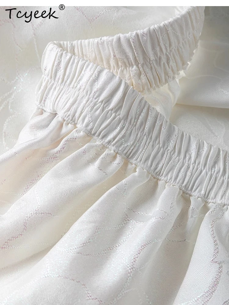 Tcyeek 100% Mulberry Silk Skirt Elegant Skirts for Women 2026 Elastic Waist White Skirts Woman Summer Clothes Jupe Femme Split
Tcyeek 100% Mulberry Silk Skirt Elegant Skirts for Women 2026 Elastic Waist White Skirts Woman Summer Clothes Jupe Femme Split