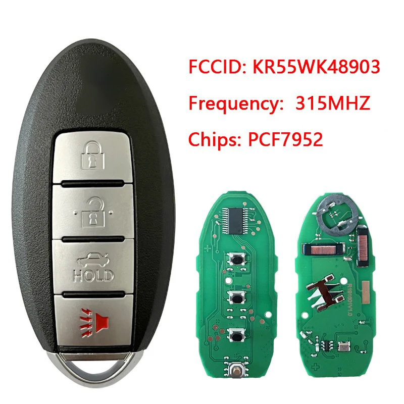 CN027003 Послепродажный 4-кнопочный смарт-брелок PCF7952, чип 315 МГц 285E3-JA02A KR55WK48903 для Altima Maxima 2007+
CN027003 Послепродажный 4-кнопочный смарт-брелок PCF7952, чип 315 МГц 285E3-JA02A KR55WK48903 для Altima Maxima 2007+