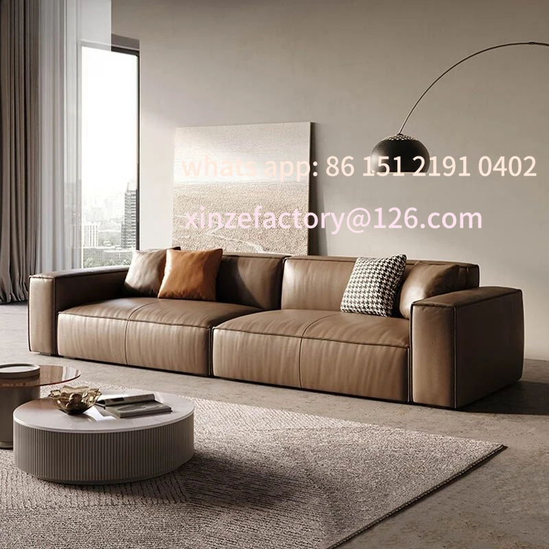 Customizable Italian minimalist top-layer cowhide tofu block light luxury style living room small apartment inline leather art
Customizable Italian minimalist top-layer cowhide tofu block light luxury style living room small apartment inline leather art