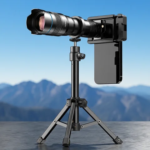 APEXEL New Metal 36X Telephoto Zoom Lens with Tripod Universal Clip Telescope for iPhone Samsung Smartphones for Camping Hiking