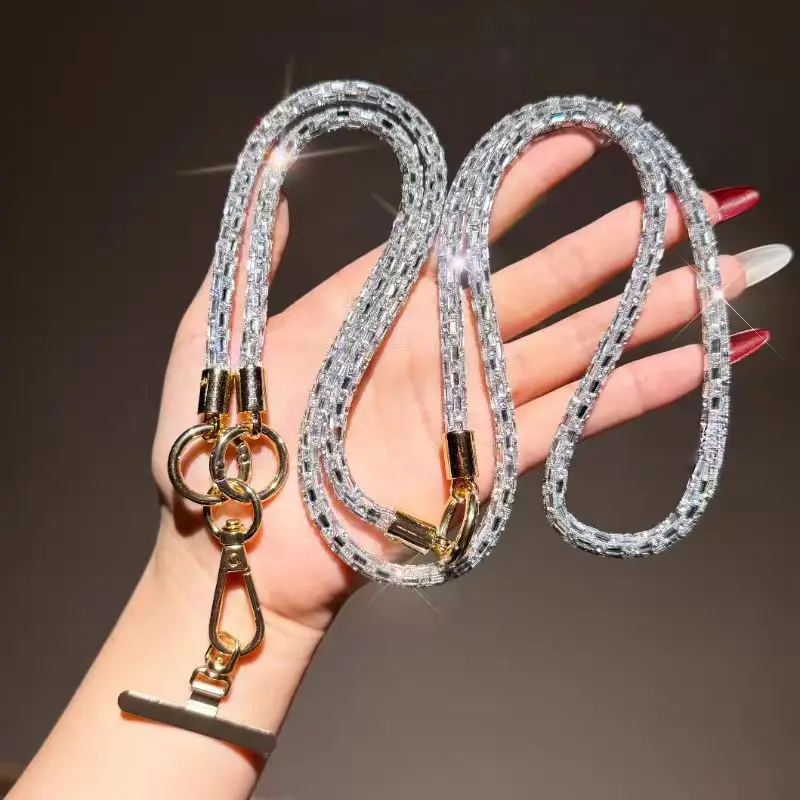 Luxury Rhinestone Mobile Lanyard Phone Chain Design Strap Neck Strap Detachable Cross Rope Hanging Phone Wrist Strap Flash
Luxury Rhinestone Mobile Lanyard Phone Chain Design Strap Neck Strap Detachable Cross Rope Hanging Phone Wrist Strap Flash