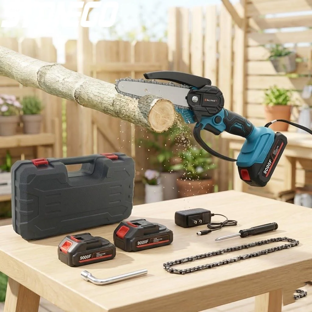 Миниатюрная перезаряжаемая электрическая цепная пила 4-6 дюймов, ручной инструмент для обрезки и резки древесины
Миниатюрная перезаряжаемая электрическая цепная пила 4-6 дюймов, ручной инструмент для обрезки и резки древесины