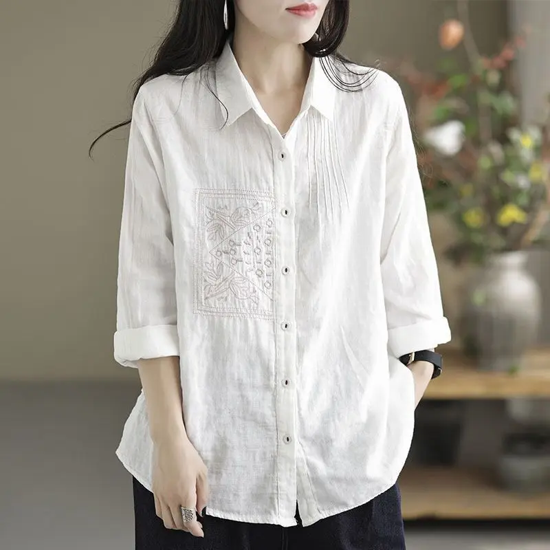 Cotton and Linen Large Size Fat Mm Shirt for Women New Casual Tops Slim and Fashionable Tops for Women
Cotton and Linen Large Size Fat Mm Shirt for Women New Casual Tops Slim and Fashionable Tops for Women