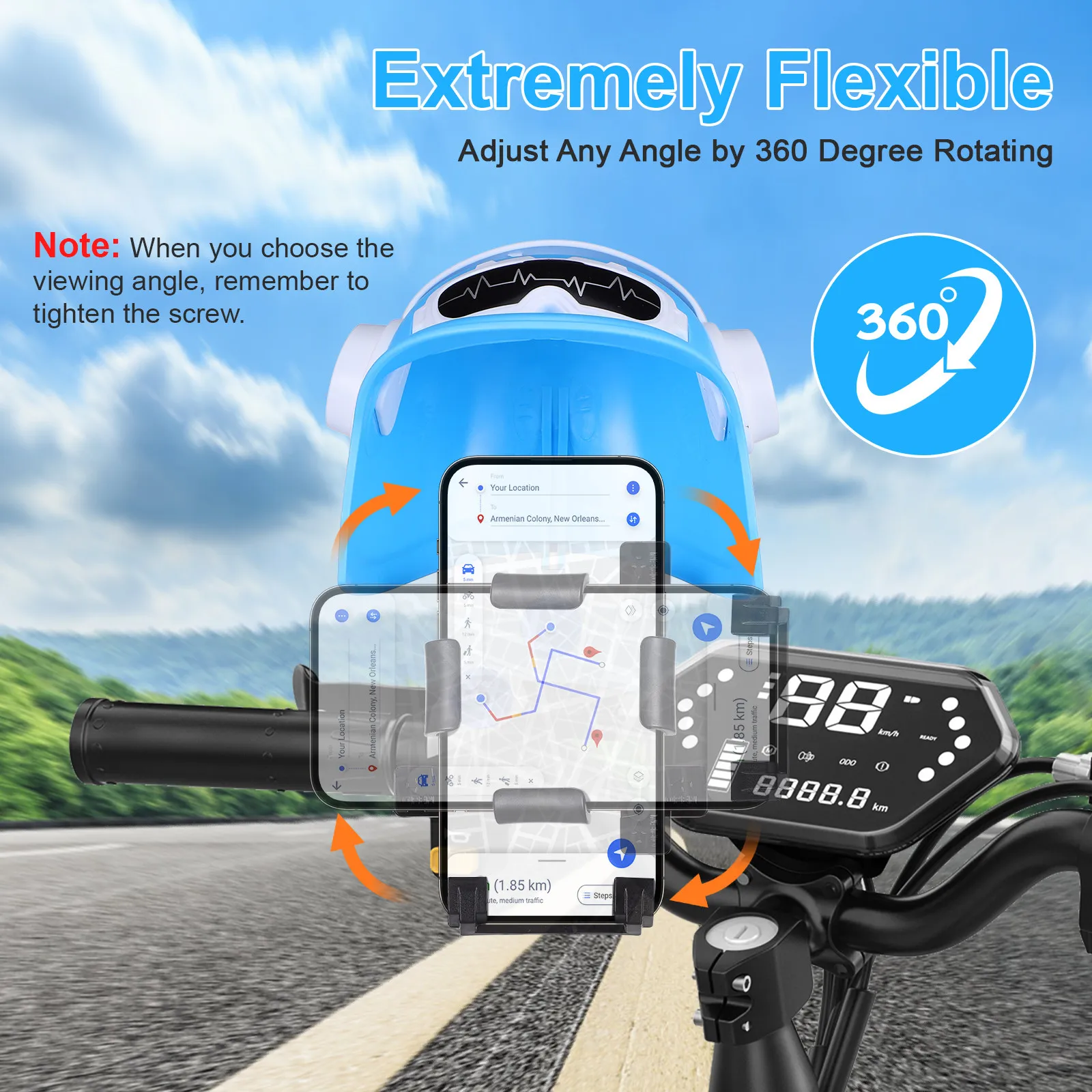 Motorcycle Phone Mount for Rear View Mirror Bike Phone Holder with Sunshade Shield Waterproof Uv Protection Strong Grip Hands
Motorcycle Phone Mount for Rear View Mirror Bike Phone Holder with Sunshade Shield Waterproof Uv Protection Strong Grip Hands