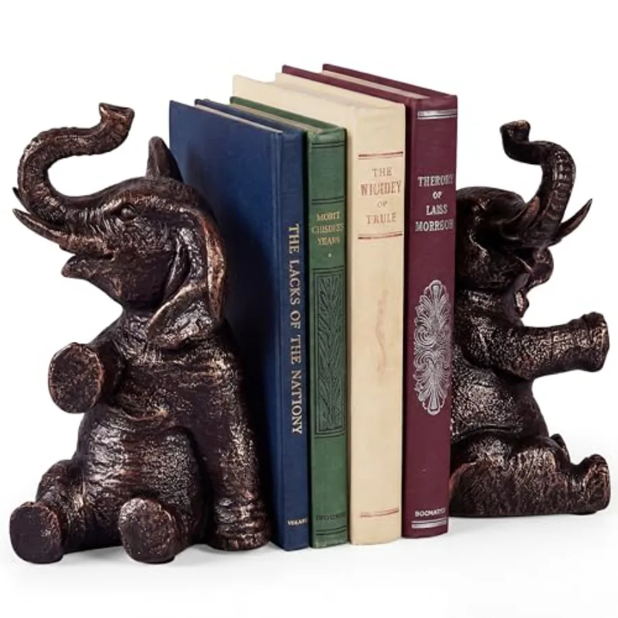 Elephant Bookends with Non-Slip Padding - Heavy Duty Book Ends for Shelves - Gold Decorative Bookend Unique - Vintage Animal Ho
Elephant Bookends with Non-Slip Padding - Heavy Duty Book Ends for Shelves - Gold Decorative Bookend Unique - Vintage Animal Ho