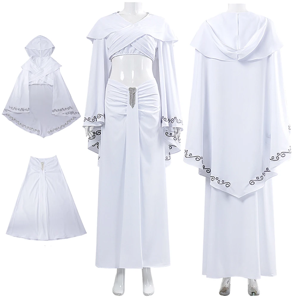 Movie Space Battle Padme Amidala Women White Dress Cosplay Party costume Halloween Carnival Party Disguise Roleplay
Movie Space Battle Padme Amidala Women White Dress Cosplay Party costume Halloween Carnival Party Disguise Roleplay