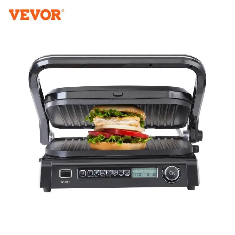 VEVOR Electric Griddler Countertop Panini Press Griddle Sandwich Maker Non-Stick Coated Plates 0-446℉ Adjustable Temp Control
VEVOR Electric Griddler Countertop Panini Press Griddle Sandwich Maker Non-Stick Coated Plates 0-446℉ Adjustable Temp Control