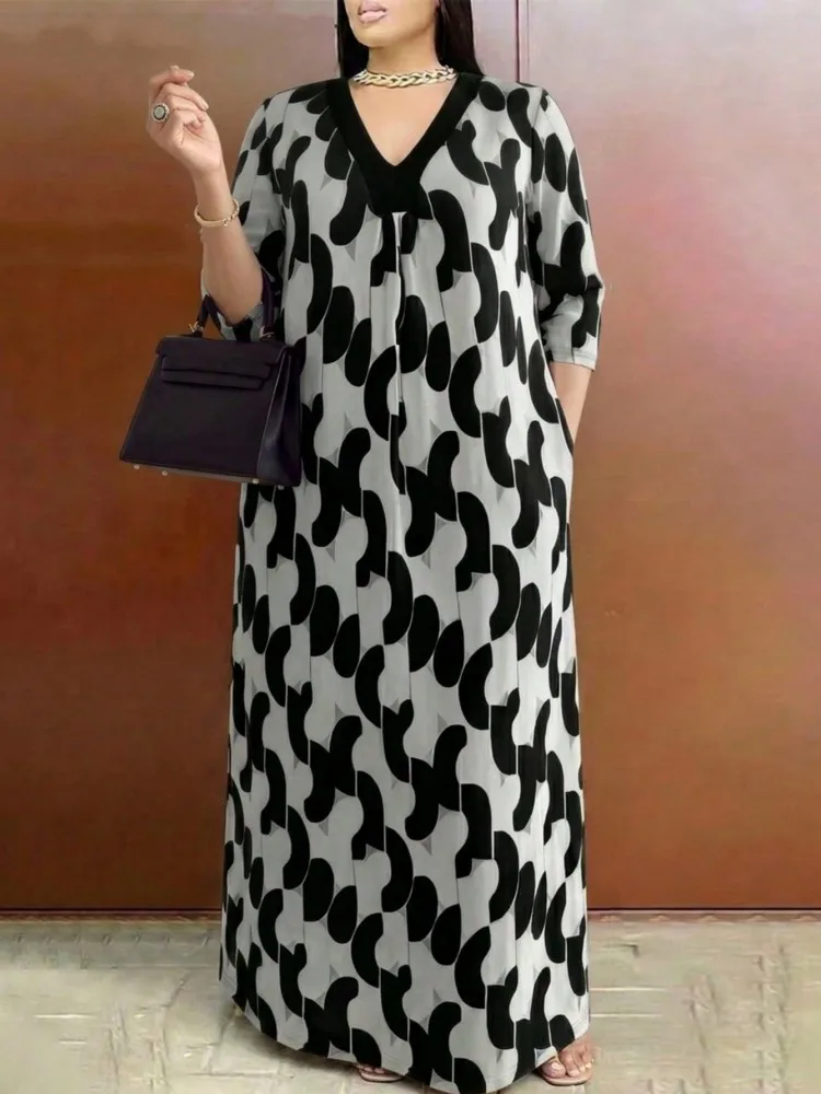 3XL 4XL Plus Size Clothes Dresses Women Robes 2026 Summer Autumn 3/4 Sleeve Street Style Casual 3XL 4XL Maxi Dress Oversized
3XL 4XL Plus Size Clothes Dresses Women Robes 2026 Summer Autumn 3/4 Sleeve Street Style Casual 3XL 4XL Maxi Dress Oversized