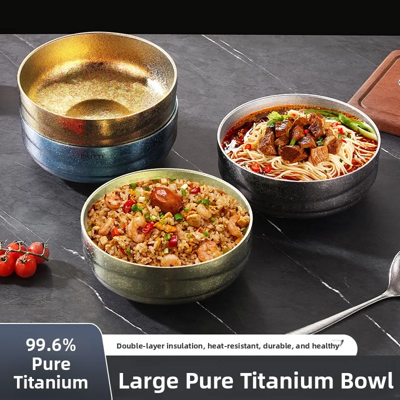 Double Layer Large Pure Titanium Bowl Multi Color Glossy Dinner Bowl Separate Meal Bowl Luxury High End Dining Home Use
Double Layer Large Pure Titanium Bowl Multi Color Glossy Dinner Bowl Separate Meal Bowl Luxury High End Dining Home Use