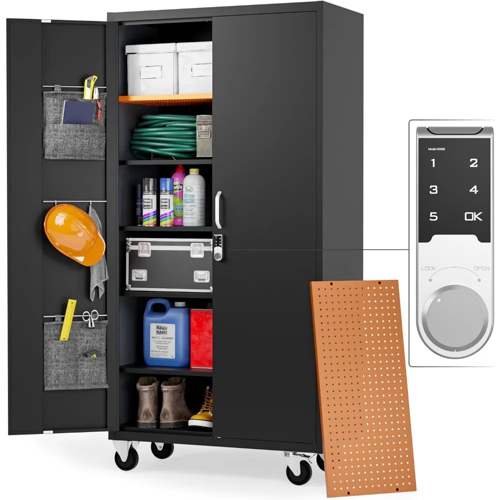Metal Storage Cabinet with Wheels & Lock, Rolling Garage Storage Locker with Locking Doors, Tool Cabinet on Wheels (72" Large Ro
Metal Storage Cabinet with Wheels & Lock, Rolling Garage Storage Locker with Locking Doors, Tool Cabinet on Wheels (72" Large Ro
