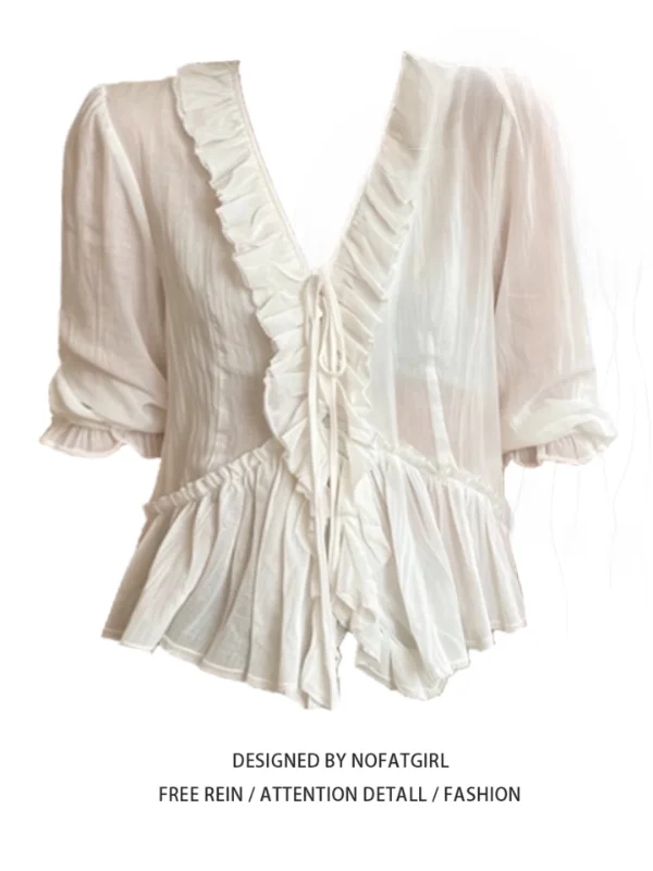 plus Size Women's Korean Style Commute V-neck Belted Loose Fit Five-quarter Sleeve Shirt Summer Slimming Top
plus Size Women's Korean Style Commute V-neck Belted Loose Fit Five-quarter Sleeve Shirt Summer Slimming Top