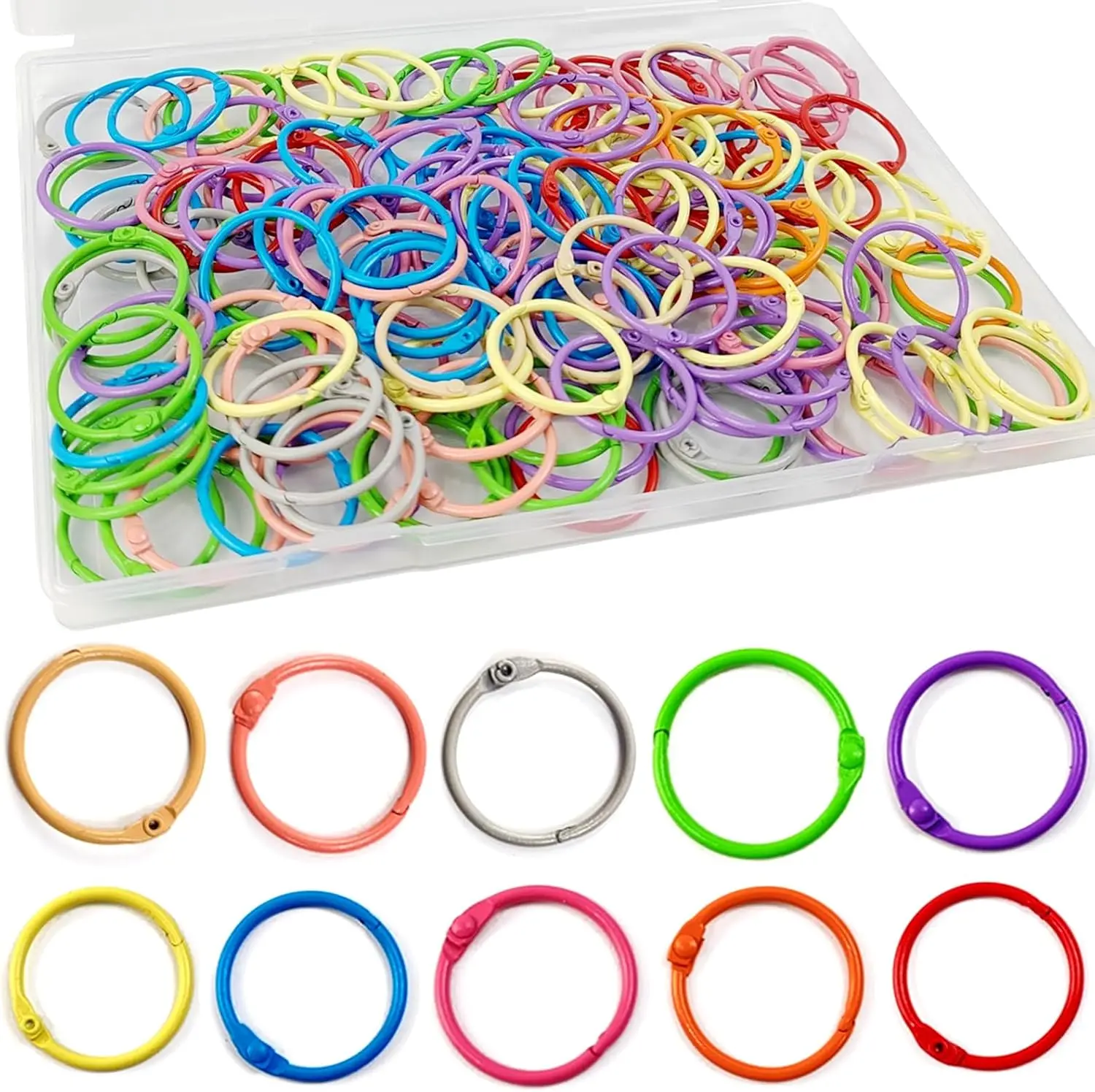 130 Pcs 1.2 Inch Binder Rings, Metal Loose Leaf Rings for Index Cards, Flashcards, Notebooks, Keychains, 10 Colors
130 Pcs 1.2 Inch Binder Rings, Metal Loose Leaf Rings for Index Cards, Flashcards, Notebooks, Keychains, 10 Colors