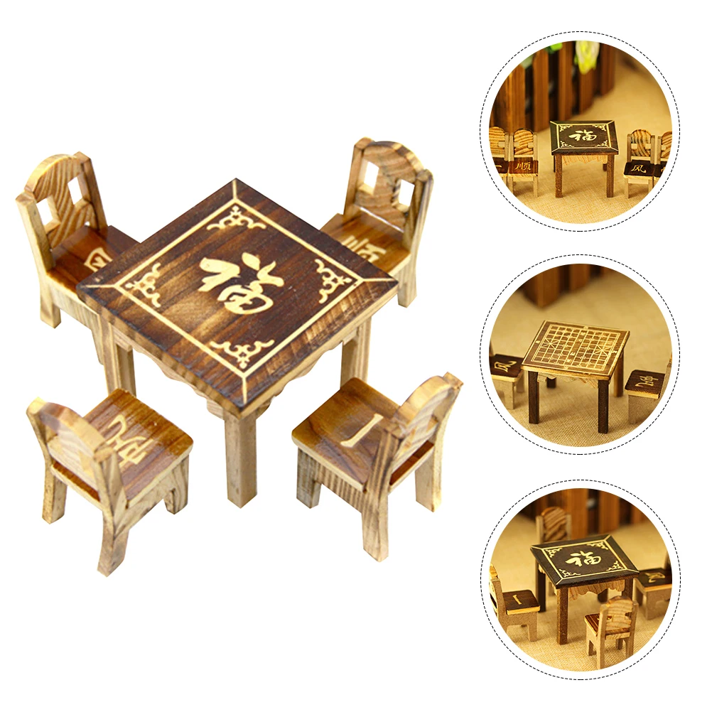 Miniature Eight Table Chair Set Realistic Wooden Models Smooth Safe Toy Decor Mini House Accessory Playhouse Photo
Miniature Eight Table Chair Set Realistic Wooden Models Smooth Safe Toy Decor Mini House Accessory Playhouse Photo