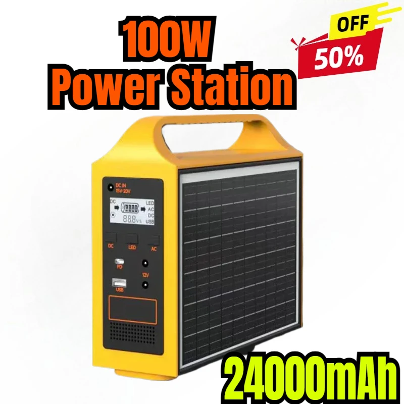 100W Portable Power Station 110V/220V Solar Power Generator Outdoor Camping With Solar Panel Power Bank 24000mAh LED For Camping
100W Portable Power Station 110V/220V Solar Power Generator Outdoor Camping With Solar Panel Power Bank 24000mAh LED For Camping